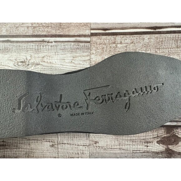 Salvatore Ferragamo Suede loafers Size 10 B color Black New made in Italy - Picture 10 of 11